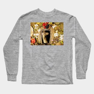 George the mouse in a log pile house Long Sleeve T-Shirt